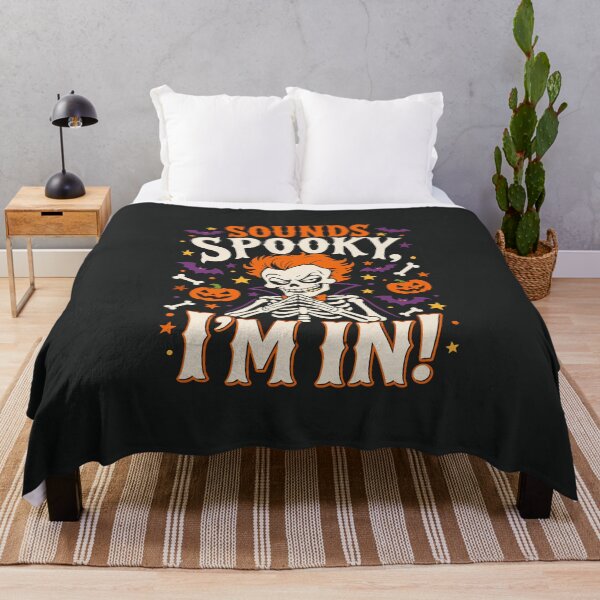 Item preview, Sounds Spooky I'm In Red Hair Skeleton Funny Halloween Saying designed and sold by alenaz.