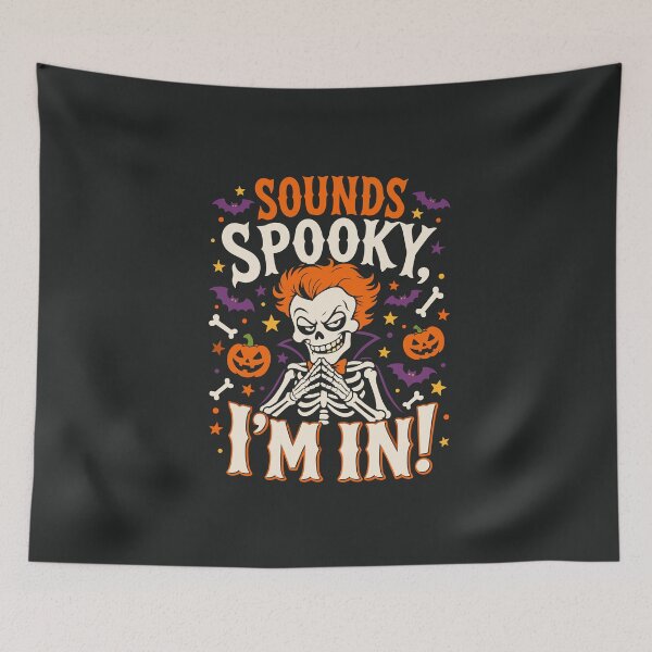 Item preview, Sounds Spooky I'm In Red Hair Skeleton Funny Halloween Saying  designed and sold by alenaz.