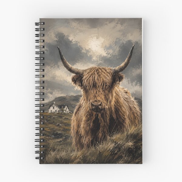 Item preview, Stoic Highland Cow in the Scottish Highlands designed and sold by naturalsurvival.