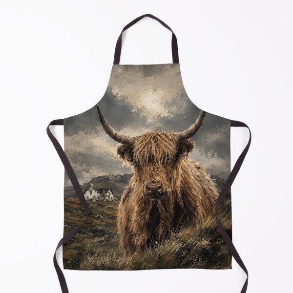 Item preview, Stoic Highland Cow in the Scottish Highlands designed and sold by naturalsurvival.