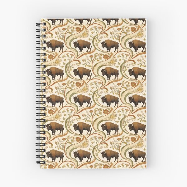 Aperçu de l'œuvre Motif Bison Art Nouveau | Motif Botanique Sans Couture Style Vintage créée et vendue par fricostyle.