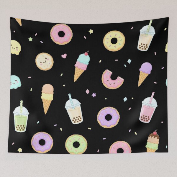 Item preview, Kawaii Desserts Pattern - Frosted Donuts Ice Cream & Boba Tea designed and sold by Dabis26.