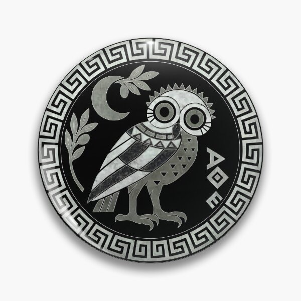 Item preview, Owl of Athena (white on black) designed and sold by JacquiTaylorArt.