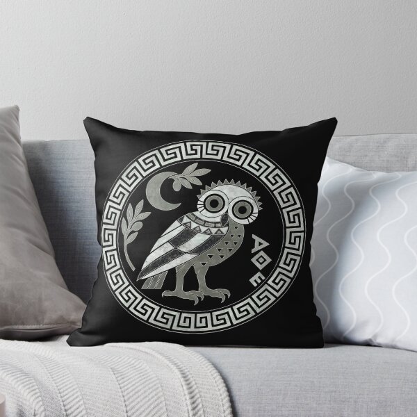 Item preview, Owl of Athena (white on black) designed and sold by JacquiTaylorArt.