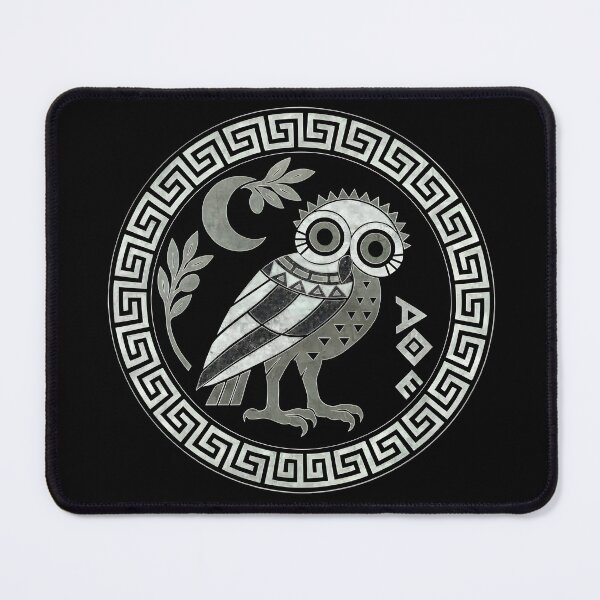 Item preview, Owl of Athena (white on black) designed and sold by JacquiTaylorArt.