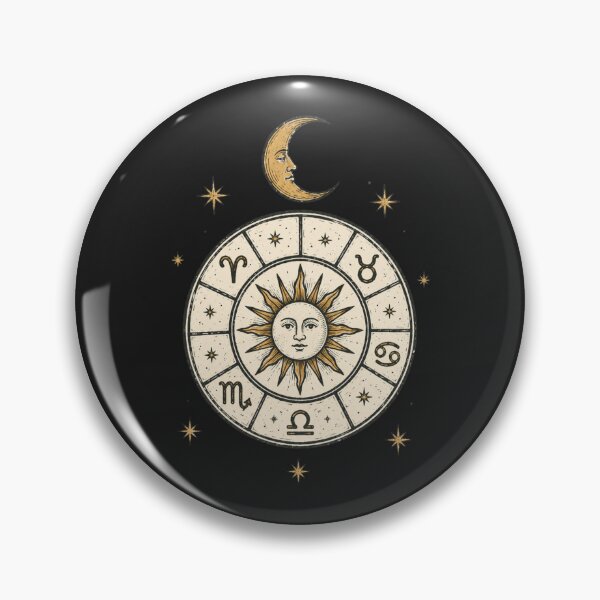 Item preview, Vintage Celestial Zodiac Sun Moon Astrology Wheel designed and sold by TSshirtShoppe.