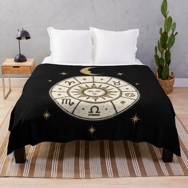 Item preview, Vintage Celestial Zodiac Sun Moon Astrology Wheel designed and sold by TSshirtShoppe.