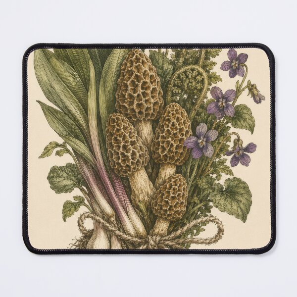 Item preview, Spring Forager's Bundle - Morel & Ramp Vintage Botanical Engraving designed and sold by ForageKitchen.