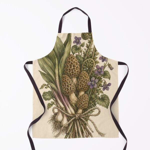 Item preview, Spring Forager's Bundle - Morel & Ramp Vintage Botanical Engraving designed and sold by ForageKitchen.