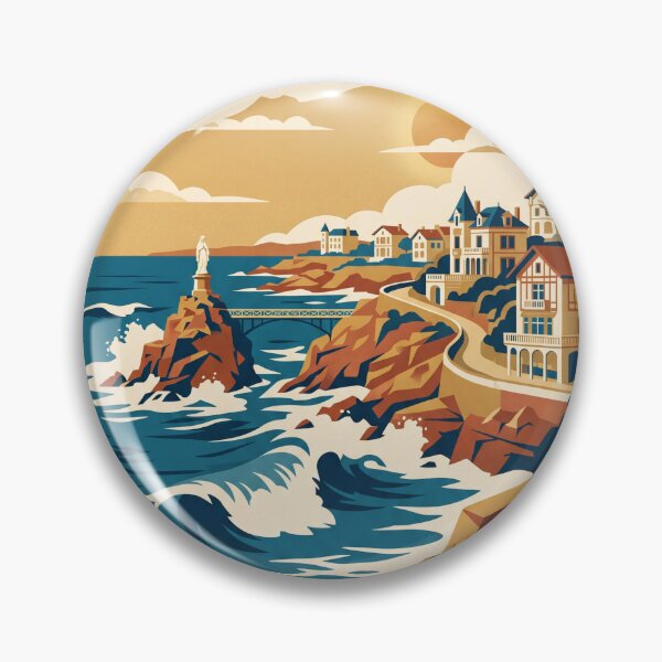 Item preview, Biarritz France Vintage Travel Poster designed and sold by Bomax121.