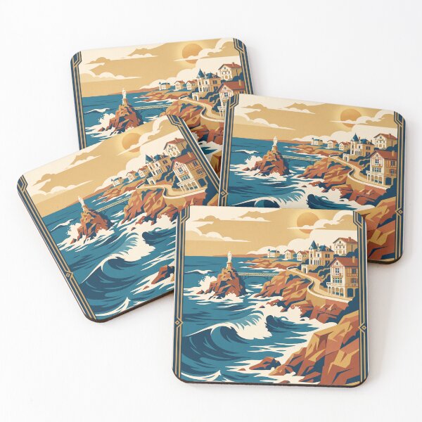 Item preview, Biarritz France Vintage Travel Poster designed and sold by Bomax121.