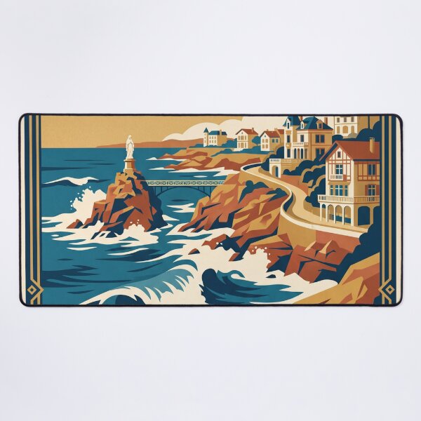 Item preview, Biarritz France Vintage Travel Poster designed and sold by Bomax121.