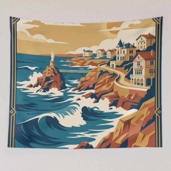 Item preview, Biarritz France Vintage Travel Poster designed and sold by Bomax121.