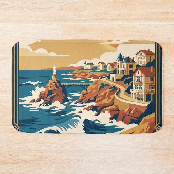 Item preview, Biarritz France Vintage Travel Poster designed and sold by Bomax121.