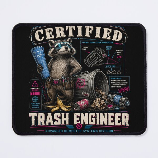 Item preview, Certified Trash Engineer designed and sold by NebulaRiotStudio.