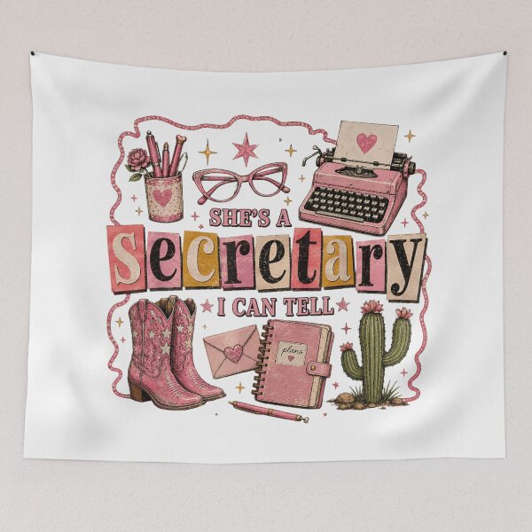 Item preview, She's A Secretary I Can Tell Funny Office Cowgirl Western Style designed and sold by Chaya Reid.