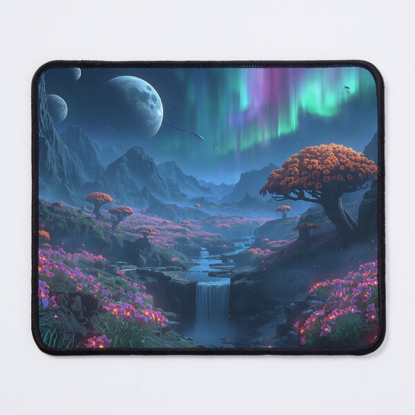 Item preview, Galactic Moonflower Alien Fantasy Landscape designed and sold by Luminous Wilds.