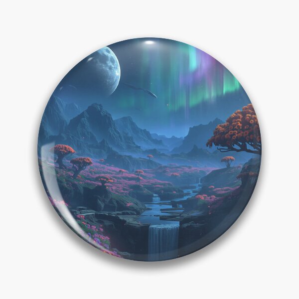 Item preview, Galactic Moonflower Alien Fantasy Landscape designed and sold by Luminous Wilds.