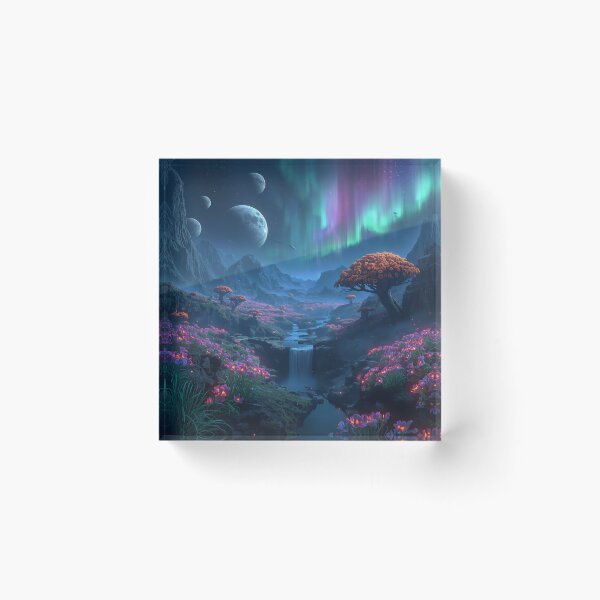 Item preview, Galactic Moonflower Alien Fantasy Landscape designed and sold by Luminous Wilds.