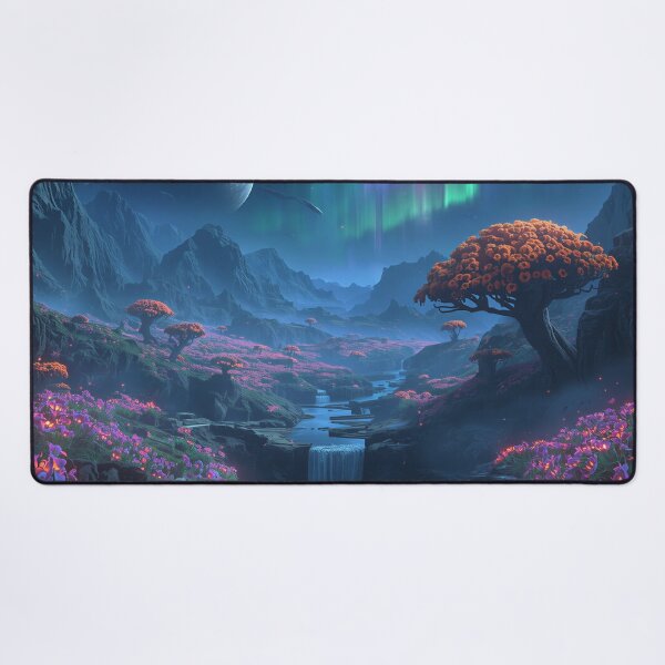 Item preview, Galactic Moonflower Alien Fantasy Landscape designed and sold by Luminous Wilds.