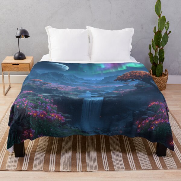 Item preview, Galactic Moonflower Alien Fantasy Landscape designed and sold by Luminous Wilds.