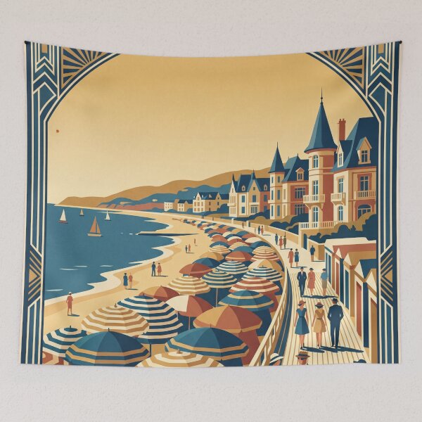 Item preview, Deauville France Vintage Travel Poster designed and sold by Bomax121.