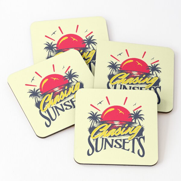 Item preview, Chasing Sunsets Vibrant Yellow Red Tropical Pool Party Summer Art designed and sold by illeN-Art-World.