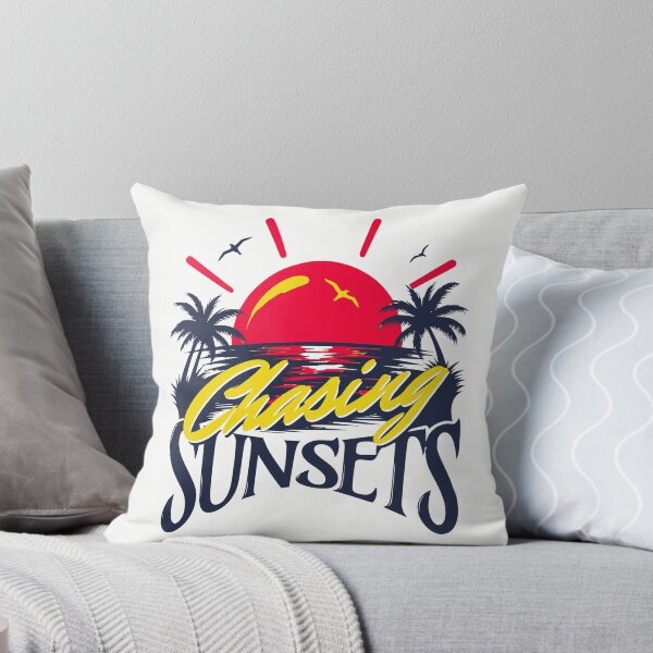 Item preview, Chasing Sunsets Vibrant Yellow Red Tropical Pool Party Summer Art designed and sold by illeN-Art-World.