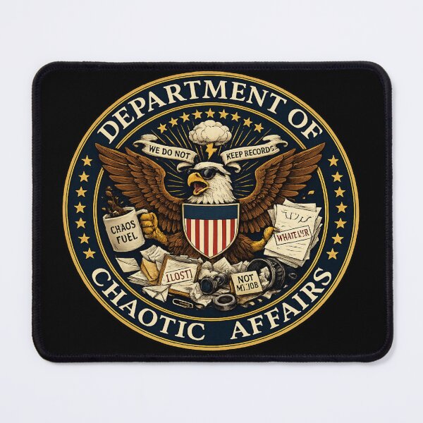 Item preview, Department of Chaotic Affairs Funny Office Humor designed and sold by Stikaro.