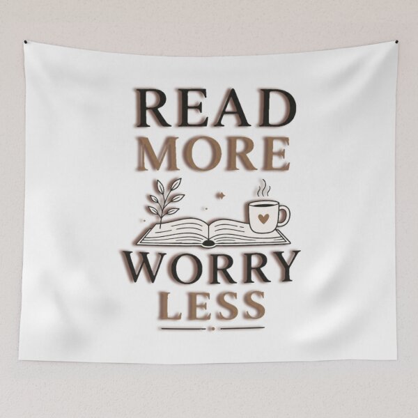 Item preview, Read More Worry Less Minimalist Book Lover Reading Design designed and sold by StockAnime.