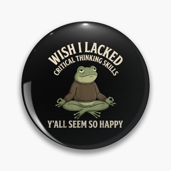 Item preview, Wish I Lacked Critical Thinking Skills Funny Meditating Frog Zen Meme designed and sold by Daisy Grimes.