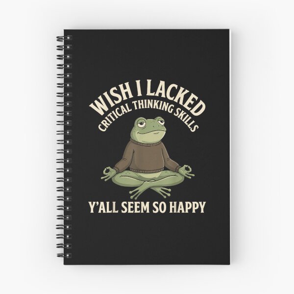 Item preview, Wish I Lacked Critical Thinking Skills Funny Meditating Frog Zen Meme designed and sold by Daisy Grimes.