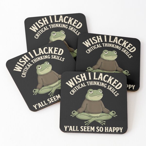 Item preview, Wish I Lacked Critical Thinking Skills Funny Meditating Frog Zen Meme designed and sold by Daisy Grimes.