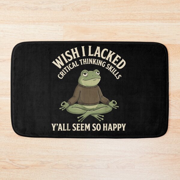 Item preview, Wish I Lacked Critical Thinking Skills Funny Meditating Frog Zen Meme designed and sold by Daisy Grimes.