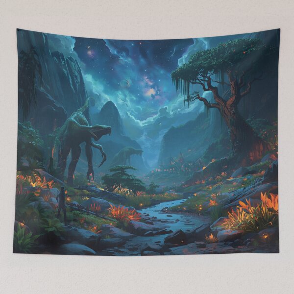 Item preview, Ancient Giants Alien Valley Fantasy Landscape designed and sold by Luminous Wilds.