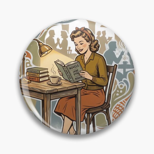 Item preview, Reading Instead of Talking Vintage Coffeehouse Poster  designed and sold by urbinet.