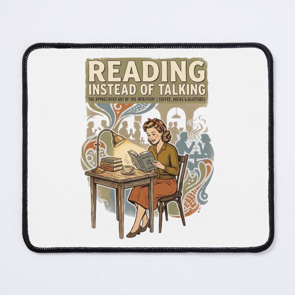 Item preview, Reading Instead of Talking Vintage Coffeehouse Poster  designed and sold by urbinet.
