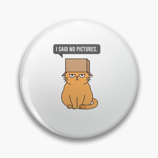 Item preview, Grumpy Orange Cat Wearing Box Saying No Pictures designed and sold by Owcomm.
