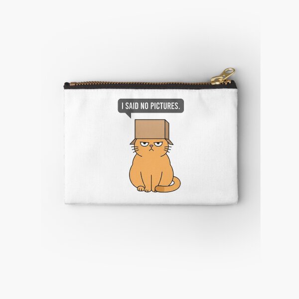 Item preview, Grumpy Orange Cat Wearing Box Saying No Pictures designed and sold by Owcomm.