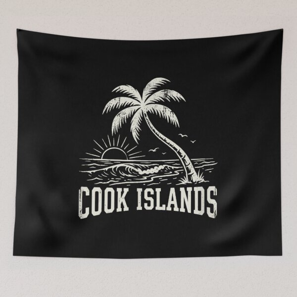 Item preview, Vintage Cook Islands Tropical Beach Sunset Palm Tree Island Vacation Travel designed and sold by Capisedo.