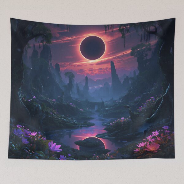 Item preview, Bioluminescent Eclipse Forest Alien Landscape designed and sold by Luminous Wilds.