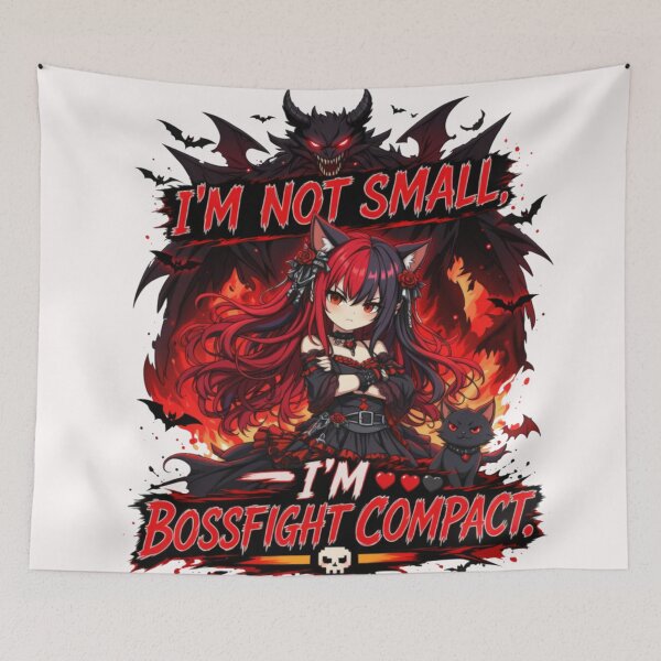 Item preview, I'm Not Short, I'm Boss Fight Compact | Funny Anime Gamer Girl designed and sold by Revyra Design .