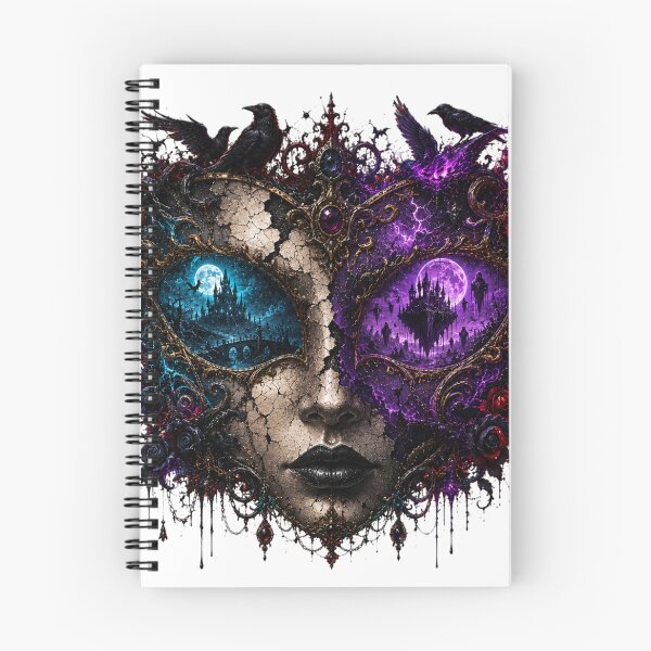 Item preview, Gothic Medusa Face – Dark Fantasy Woman with Ravens, Roses and Haunted Castle designed and sold by Limitless expressions - wear your mindset .