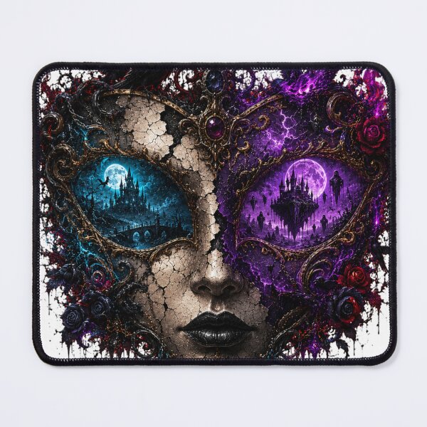 Item preview, Gothic Medusa Face – Dark Fantasy Woman with Ravens, Roses and Haunted Castle designed and sold by Limitless expressions - wear your mindset .