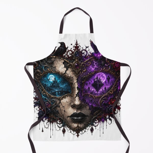 Item preview, Gothic Medusa Face – Dark Fantasy Woman with Ravens, Roses and Haunted Castle designed and sold by Limitless expressions - wear your mindset .