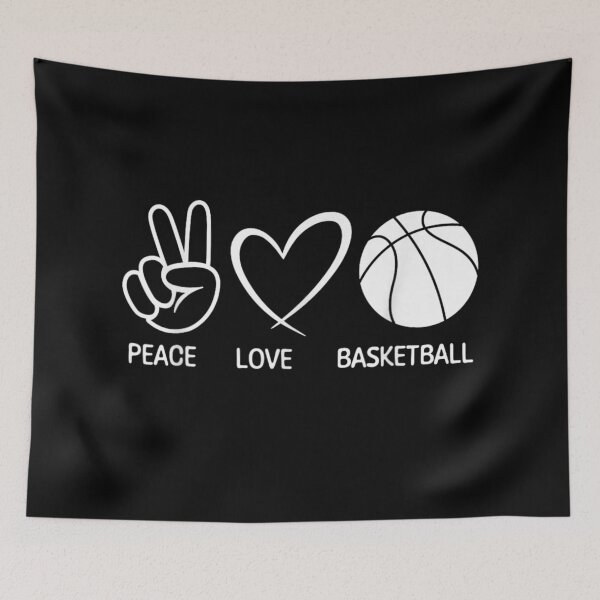 Item preview, Peace Love Basketball Minimalist Sports Fan Vintage Basketball Lifestyle Gift designed and sold by Capisedo.