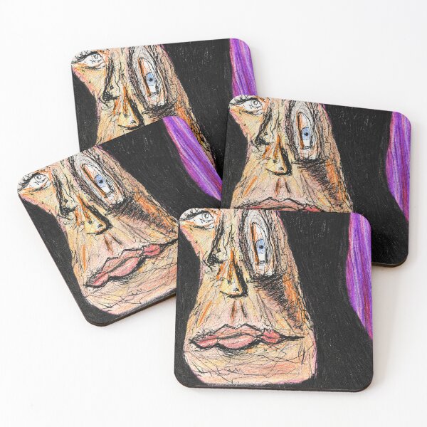 Item preview, Expressive Mixed-Media Portrait ('Peripheral Vision') designed and sold by OtherworldlyIdeas.