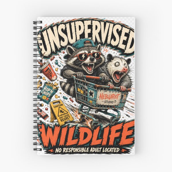 Item preview, Unsupervised Wildlife – Funny Raccoon & Possum Chaos Design designed and sold by NebulaRiotStudio.