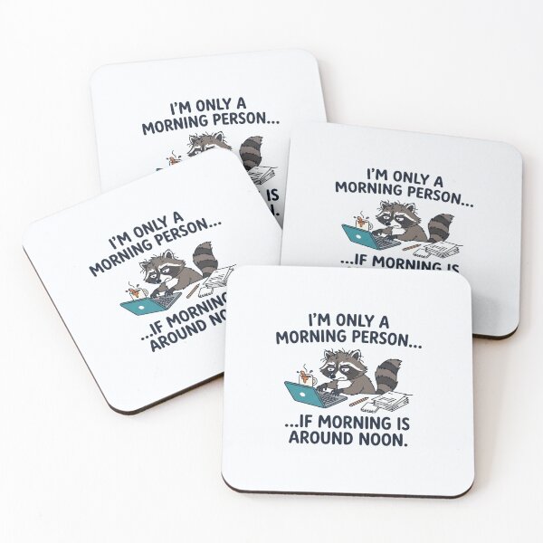 Item preview, Funny Tired Raccoon Morning Person Office Humor designed and sold by Owcomm.