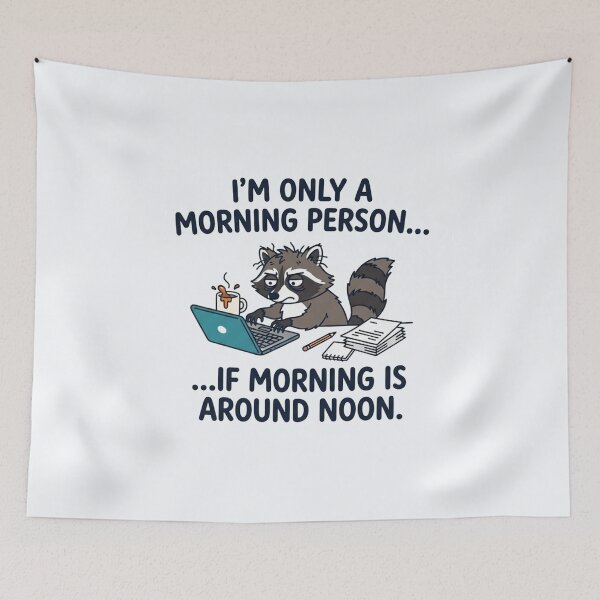 Item preview, Funny Tired Raccoon Morning Person Office Humor designed and sold by Owcomm.